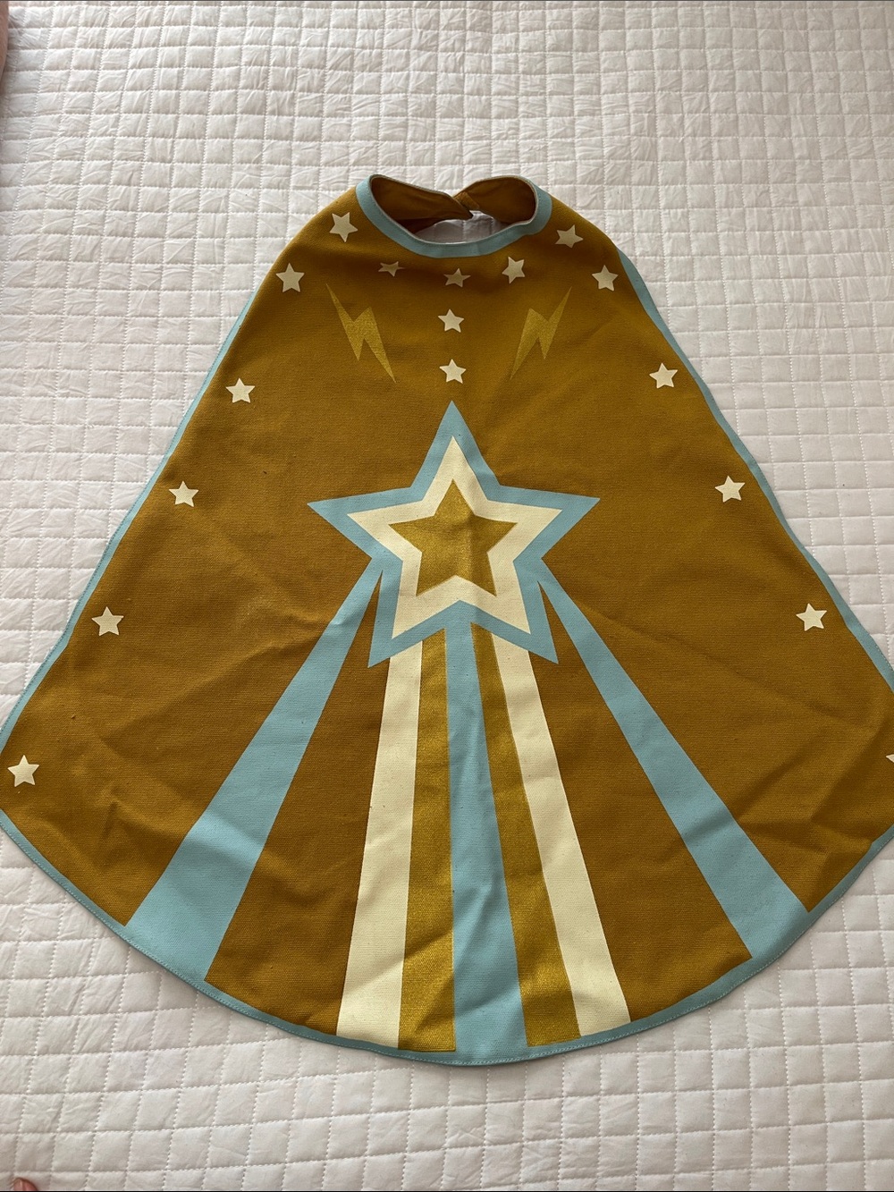 Zara Home- Toddler Starburst Kids Cape in Mustard and Light Blue